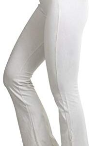 ToBeInStyle Women’s Premium Comfortable Cotton-Blend Fold Over Flared Yoga Pants Leggings - Bone - X-Large