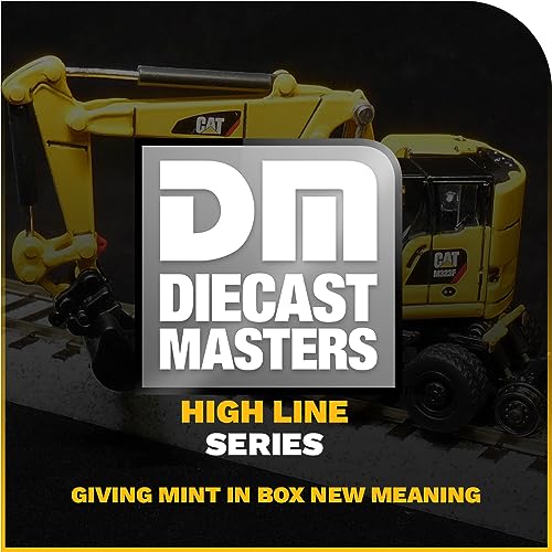 Diecast Masters 1:50 Caterpillar M323F Railroad Wheeled Excavator - Safety Yellow Version | High Line Series Cat Trucks & Construction Equipment | 1:50 Scale Model Diecast Collectible | 85661