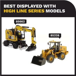 Diecast Masters 1:50 Caterpillar M323F Railroad Wheeled Excavator - Safety Yellow Version | High Line Series Cat Trucks & Construction Equipment | 1:50 Scale Model Diecast Collectible | 85661