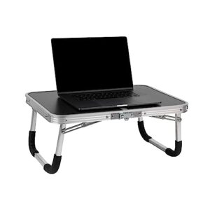 mind reader woodland collection, portable laptop desk/breakfast table, collapsible, portable, folding table and legs, 23.5" l x 16" w x 10" h, black