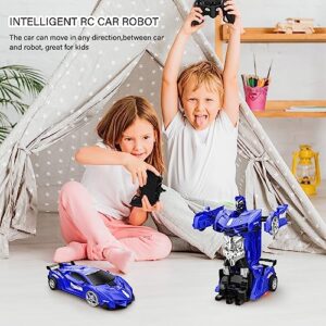 Remote Control Car, Toy for 3-8 Year Old Boys, 360° Rotating RC Deformation Robot Car Toy with LED Light, Transform Robot RC Car Age 3 4 5 6 7 8-12 Years Old for Kids, Boys Girls Birthday Gifts (Blue)