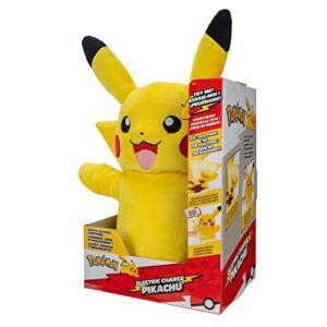 POKEMON Pikachu Electric Charge - 10 Inch Interactive Plush with Lights, Voice Reactions, and Thunder FX