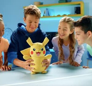 POKEMON Pikachu Electric Charge - 10 Inch Interactive Plush with Lights, Voice Reactions, and Thunder FX