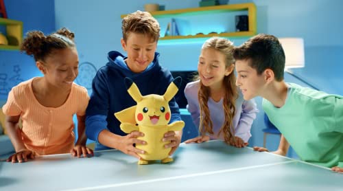 POKEMON Pikachu Electric Charge - 10 Inch Interactive Plush with Lights, Voice Reactions, and Thunder FX