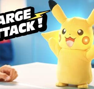 POKEMON Pikachu Electric Charge - 10 Inch Interactive Plush with Lights, Voice Reactions, and Thunder FX