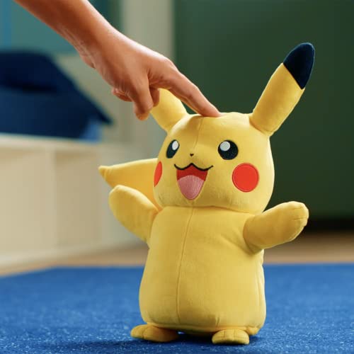 POKEMON Pikachu Electric Charge - 10 Inch Interactive Plush with Lights, Voice Reactions, and Thunder FX