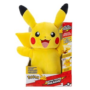 POKEMON Pikachu Electric Charge - 10 Inch Interactive Plush with Lights, Voice Reactions, and Thunder FX