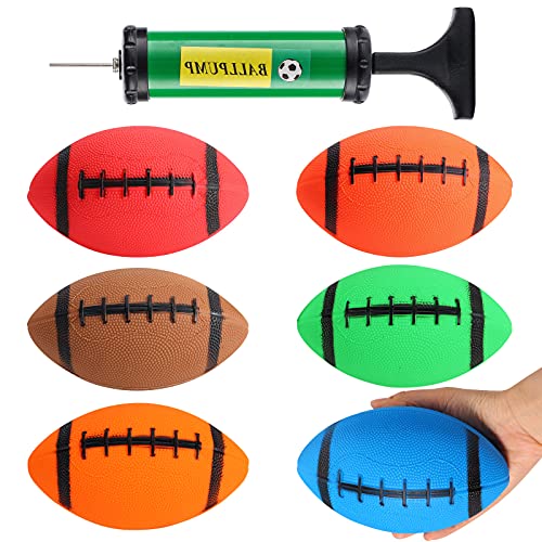 Shindel 6PCS Mini Inflatable Football, 6.3inch Ball Toys for Kids Perfect Outdoor and Indoor Games Football Lovers Gifts, for Super Bowl LVII Party Favors