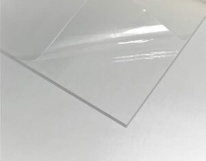 plexiglass sheet 1/8 inch thick, 12x12 cast clear acrylic sheet, 2 sheet pack, thick clear plastic sheet, thin acrylic sheets for crafts, acrylic board plexi glass panel (2, 12"x12")