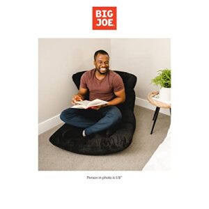 Big Joe Roma Bean Bag Chair, Black Plush, Soft Polyester, 3 feet