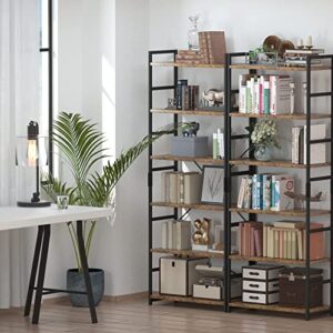 NUMENN 6 Tier Bookshelf, Tall Bookcase Shelf Storage Organizer, Modern Book Shelf for Bedroom, Living Room and Home Office, Vintage