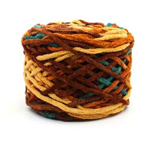 sugn diy multicolor warm sewing thick plush soft chenille yarn knitting rope velvet thread baby cord(coffee&green)