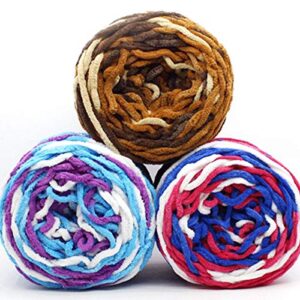 SUGN DIY Multicolor Warm Sewing Thick Plush Soft Chenille Yarn Knitting Rope Velvet Thread Baby Cord(Coffee&Green)