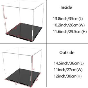 A+ DESIGN Clear Acrylic Display Case Assemble Collectibles Box Alternative Glass Case for Display Action Figures Home Storage & Organizing Toys (14.5x11x12 inch; 36x27x30 cm)