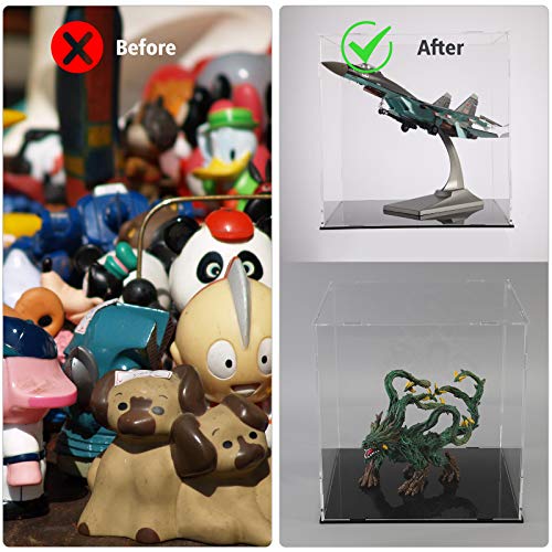 A+ DESIGN Clear Acrylic Display Case Assemble Collectibles Box Alternative Glass Case for Display Action Figures Home Storage & Organizing Toys (14.5x11x12 inch; 36x27x30 cm)