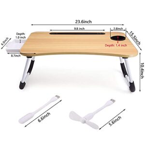 Slendor Laptop Desk Laptop Bed Stand Foldable Laptop Table Folding Breakfast Tray Portable Lap Standing Desk Reading and Writing Holder with Drawer for Bed Couch Sofa Floor