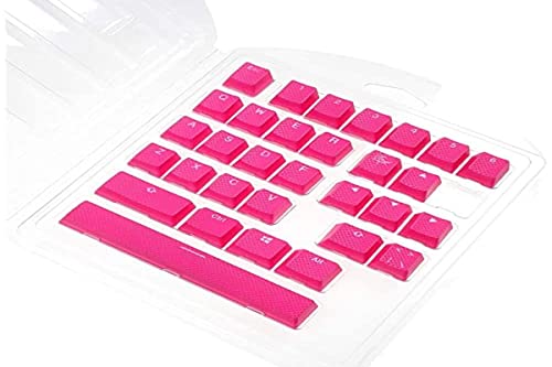 Ducky Keycaps 31 Set of Rubber Double Shot Backlit Keyboards or MX Compatible - 31 Keycap Set - Pink