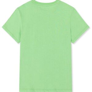 ALWAYSONE Kid's Short Sleeve T-Shirt Girls' Cotton Jersey Tee Crewneck Boys' T-Shirts Solid and Striped Tee Shirt 3-12 Years (Light Green-XL)