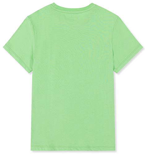 ALWAYSONE Kid's Short Sleeve T-Shirt Girls' Cotton Jersey Tee Crewneck Boys' T-Shirts Solid and Striped Tee Shirt 3-12 Years (Light Green-XL)