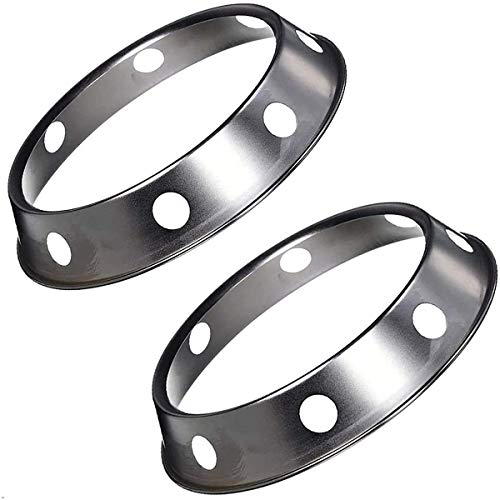 2pcs Stainless Steel Pots Rack Wok Ring Cast Iron Stove Rack Round Gas Cooker Reversible Pan Stand Pots Holder Stove Rack(26cm)