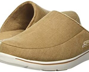 Skechers Men's Gowalk Arch Fit Lounge-Comfy Indoor Outdoor Athletic House Shoe Slippers, Wheat, 8.5