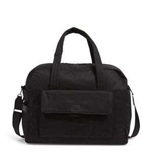 vera bradley women's cotton utility travel bag, black - recycled cotton, one size