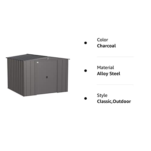 Arrow Classic Steel Storage Shed, 8x8, Charcoal