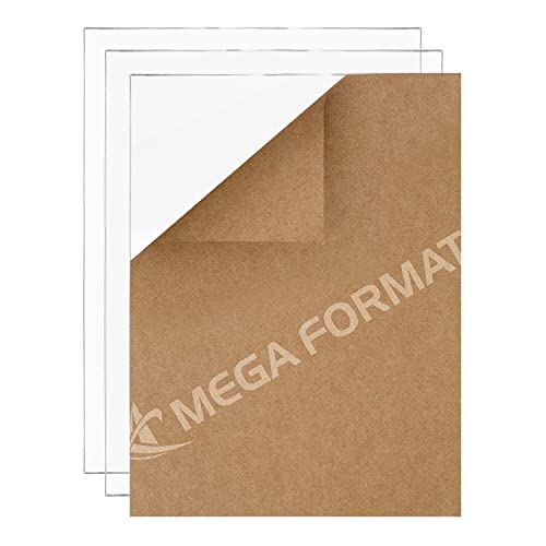 Mega Format Clear Acrylic Sheet - Plexiglass Sheets 1/8 Inch Thick, 8 × 10 Acrylic Sheets with Protective Paper, Plexiglass Window, Cut to Size Plexiglass Table Top, Acrylic Glass Sheet - 3 Pack