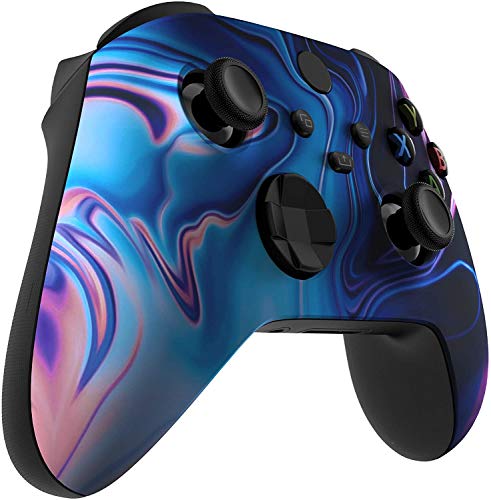 Custom Controllerzz Wireless Controller for Microsoft Xbox Series X/S & Xbox One - Custom Soft Touch Feel - Custom Xbox Series X/S Controller (X/S Blue & Purple Swirl)