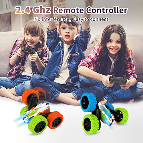 REAPP Remote Control Car for Kids, 2.4 GHz 4WD RC Stunt Car with Headlights