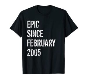 18th birthday boys girls born february 2005 18 years old t-shirt