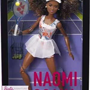 Barbie Role Models Doll Naomi Osaka Collectible with Tennis Dress, Racket and Accessories, Posable