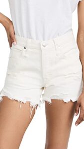 free people women's makai cutoff jean shorts, bright white, 26