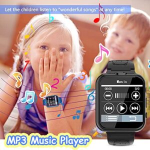 Smart Watch for Kids Boys Girls Toys for 3-12 Year Old, Premium Touch Screen Smartwatch with Camera Educational Games Music Player, Birthday Gifts (Black)