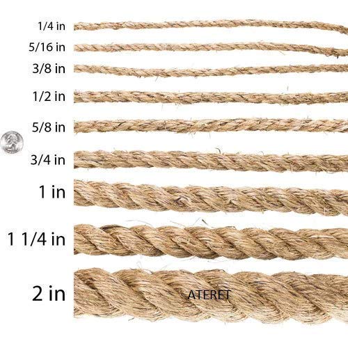 ATERET Twisted ProManila - UnManila Rope I 1 inch x 50 feet I 3 Strand Synthetic Polypropylene Rope I Multipurpose, Lightweight, Weather-Resistant Cord for Decor, Landscaping & DIY Projects