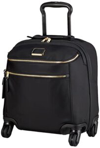 tumi voyageur oxford compact carry on suitcase - luggage for women & men with wheels - black & gold hardware