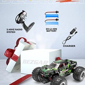 BEZGAR TM201 RC Cars - 1:20 Scale Remote Control Car,2WD Top Speed 15 Km/h Electric Toy Off Road 2.4GHz RC Car Vehicle Truck Crawler with Two Rechargeable Batteries for Boys Kids and Adults