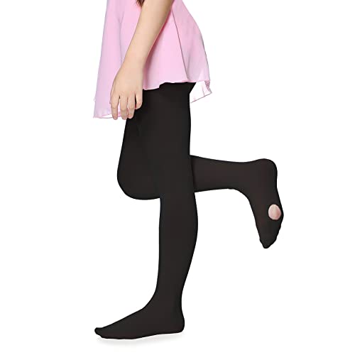 Baby Ballet Tights for Girls Soft Dance Tights Leggings Toddler Dancing Tights Kids Stockings Black 14-18years