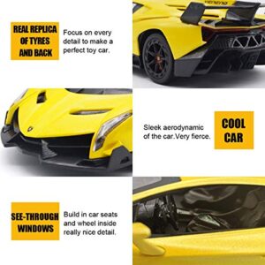 LAFALA Remote Control RC Cars Racing Car 1:18 Licensed Toy RC Car Compatible with Lamborghini Model Vehicle for Boys 6,7,8 Years Old, Yellow