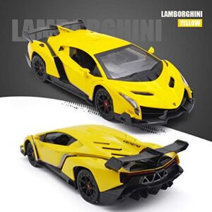 LAFALA Remote Control RC Cars Racing Car 1:18 Licensed Toy RC Car Compatible with Lamborghini Model Vehicle for Boys 6,7,8 Years Old, Yellow