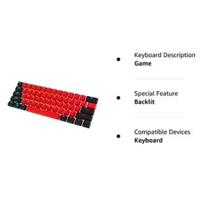 (Only Keycaps) Red Keycaps 60 Percent Custom Key Caps Set with Key Puller for Cherry MX Switches/ RK61/Ducky One 2 Mechancal Keyboard