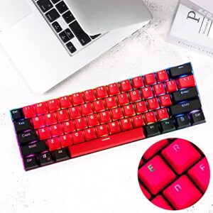 (Only Keycaps) Red Keycaps 60 Percent Custom Key Caps Set with Key Puller for Cherry MX Switches/ RK61/Ducky One 2 Mechancal Keyboard