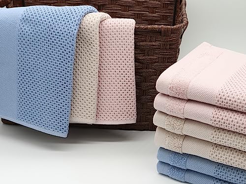 Mia'sDream Cotton Dish Cloths Dish Rags Waffle Weave Kitchen Towel, Soft and Absorbent Dish Towels Hand Towels for Kitchen, 12inchx12inch 6 Pack (Khaki)