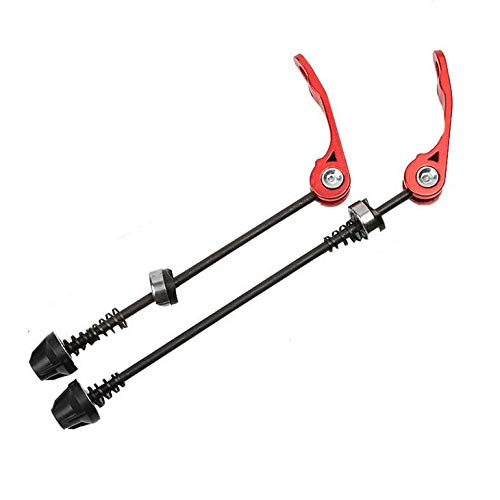 Free-fly MTB Quick Release Bicycle Skewer Set - Front and Rear Mountain Bike Quick Release Skewers - Multiple Color Options (Red)