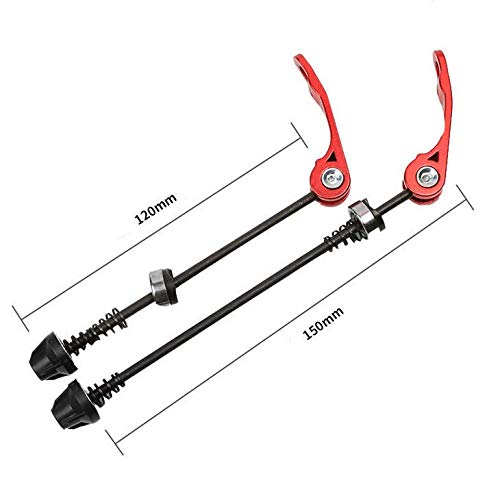 Free-fly MTB Quick Release Bicycle Skewer Set - Front and Rear Mountain Bike Quick Release Skewers - Multiple Color Options (Red)