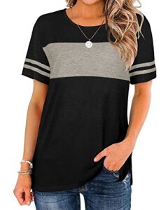 tshirts for women loose fit black short sleeve summer tops for women 2023 trendy xl
