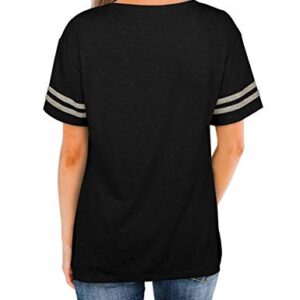 Tshirts for Women Loose Fit Black Short Sleeve Summer Tops for Women 2023 Trendy XL