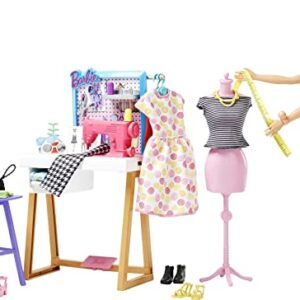 Barbie Fashion Designer Doll & 25+ Accessories, Studio Playset Includes Furniture, Sewing Machine & Mannequin, Blonde Doll