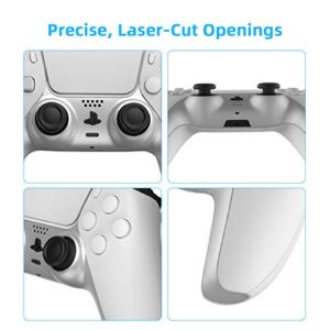 NexiGo PS5 Controller Skin, Custom DIY Faceplate Replacement Shell Decoration Accessories, Grip Decorative Strip for Sony Playstation 5 DualSense Controller, 2 Pack (Sliver & Sliver)