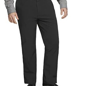 Van Heusen Men's Big & Tall Big and Tall Stain Shield Stretch Straight Fit Flat Front Dress Pant, Black, 40W x 34L